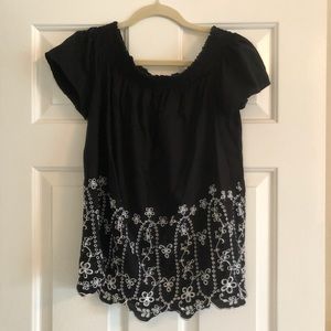 Black Embroidered Old Navy top